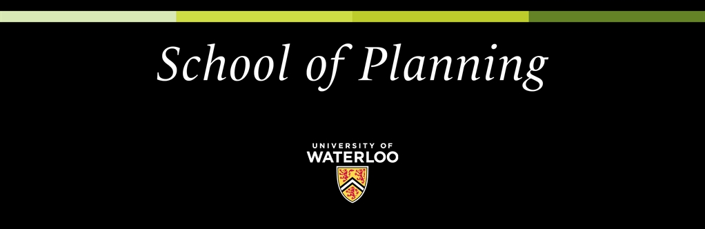School of Planning logo on black background